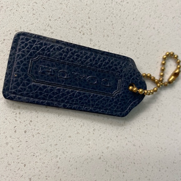 Coach 2 sided soft tag leather bag charm Hangtag Fob Madison - Picture 3 of 5